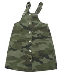Khaki army propínací laclové šaty s kapsami zn. Denim Co.