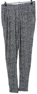 Dámské černo-bílé vzorované volné letní kalhoty zn. F&F