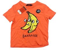 Neonově oranžové tričko s banány zn. George