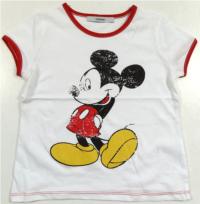 Outlet - Bílo-červené tričko s Mickeym zn. George 