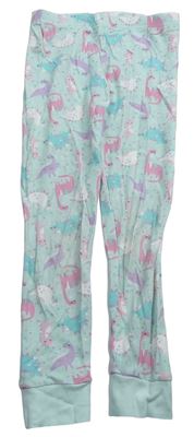 Mintovo-barevné pyžamové kalhoty s dinosaury zn. George