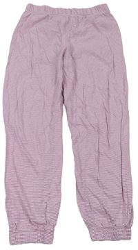Starorůžovo-bílé pruhované pyžamové kalhoty zn. Yigga
