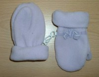 Fialové fleecové palcové rukavičky s mašličkou zn. Mini Mode