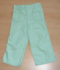 Zelené 7/8 lněné kalhoty zn. Cherokee
