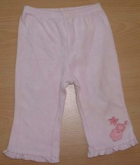 Růžové sametové kalhoty s kytičkami zn. Next