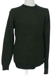 Pánský khaki melírovaný svetr 