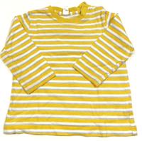 Žluto-šedo-bílé pruhovanét triko