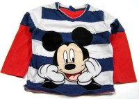 Modro-bílo-červené pruhované triko s Mickeym zn. Disney+George