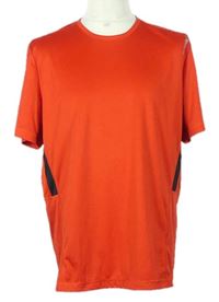 Pánské červené sportovní funkční tričko s pruhy zn. Reebok 