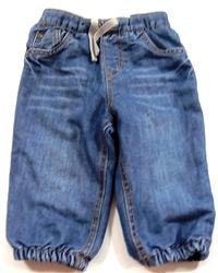 Modré riflové oteplené cuff kalhoty zn.F&F