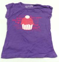Fialové tričko s dortíkem zn. girl2girl