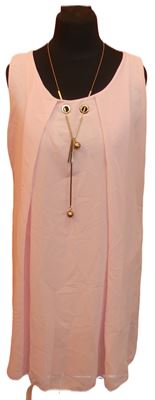 Dámské růžové šifonové šaty s řetízkem zn. Quiz