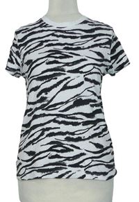 Dámské bílo-černé vzorované tričko zn. Primark