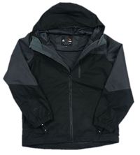 Černo-šedá šusťáková funkční bunda s kapucí zn. Peter Storm