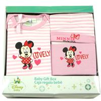 Nové - 3set - Růžovo-pruhovaný kojenecký komplet s Minnie zn. Disney 