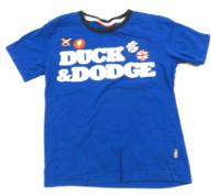 Modré tričko s nápisem zn. Duck&Dodge 