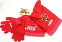 Outlet - 3set -Růžová čepička HSM +šála+rukavičky zn. Disney 
