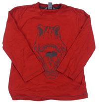 Červené triko s dinosaurem zn. H&M