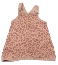 Růžové pletené šaty s leopardím vzorem zn. F&F