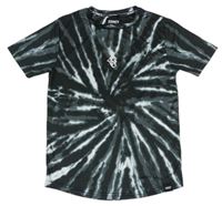 Černo-šedé vzorované sportovní tričko s potiskem zn. Sonneti