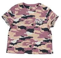 Starorůžovo-meruňkové army tričko s číslem zn. F&F