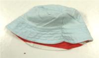 Světlemodrý/pruhovaný bavlněný klobouček