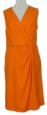 Dámské oranžové šaty s nařasením zn. Comma 