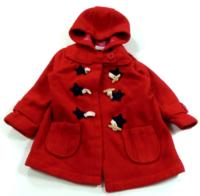 Červený fleecový kabátek s hvězdičkami a kapucí zn. Next