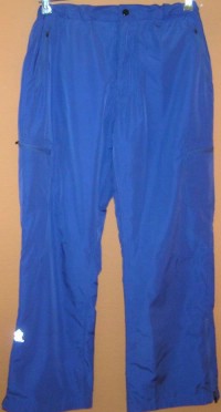 Pánské modré šusťákové oteplené kalhoty 