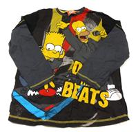 Černo-šedé triko s Homerem a Bártem 