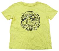 Žluté tričko s dinosaurem zn. Tu
