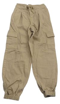 Béžové plátěné cargo cuff kalhoty zn. River Island