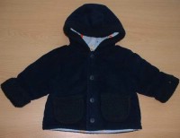 Tmavomodrý fleecový zateplený kabátek s kapucí zn. Mothercare
