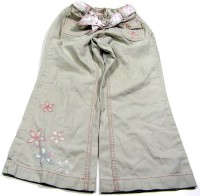 Béžové plátěné kalhoty s kytičkou zn.Marks&Spencer