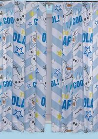Nové - 2ks - Dětské bílo-světlemodré závěsy do okna s Olafem zn. Disney