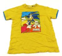 Žluto-azurové tričko se Sonicem 