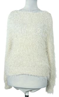 Dámský béžový chlupatý svetr zn. H&M