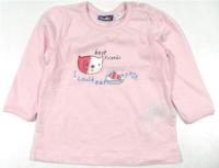 Outlet - Růžové triko s kočičkou zn. Lupilu 