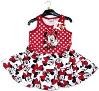 Nové - Červeno-bílé puntíkované letní šaty s Minnie zn. Disney 