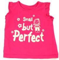 Růžové tričko s nápisy a holčičkou 