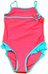 Outlet - Růžové jednodílné plavky s kytičkami zn. Ladybird