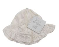 Bílý plátěný klobouk s mašličkou 