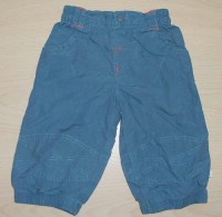 Modré šusťákové oteplené kalhoty s nápisy zn. Mothercare