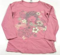 Růžové triko s obrázkem zn. Store twenty one