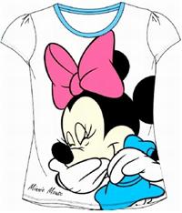 Nové - Bílé-azurové tričko s Minnií zn. Disney 
