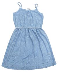 Světlemodro-stříbrné vzorované letní šaty zn. H&M
