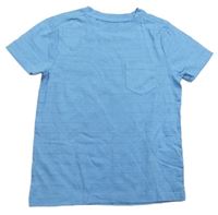 Modré žebrované tričko s kapsičkou zn. Nutmeg