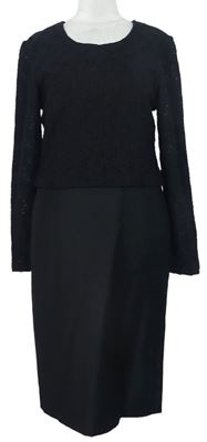 Dámské černé šaty s krajkovými rukávy zn. Vittoria Verani 