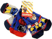 Nové - 3pack - Ponožky s požárníkem Samem zn. Dunnes vel. 23-26
