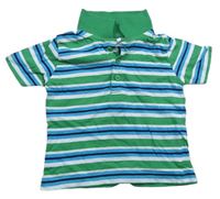 Zeleno-modro-bílé pruhované polo tričko zn. Impidimpi
